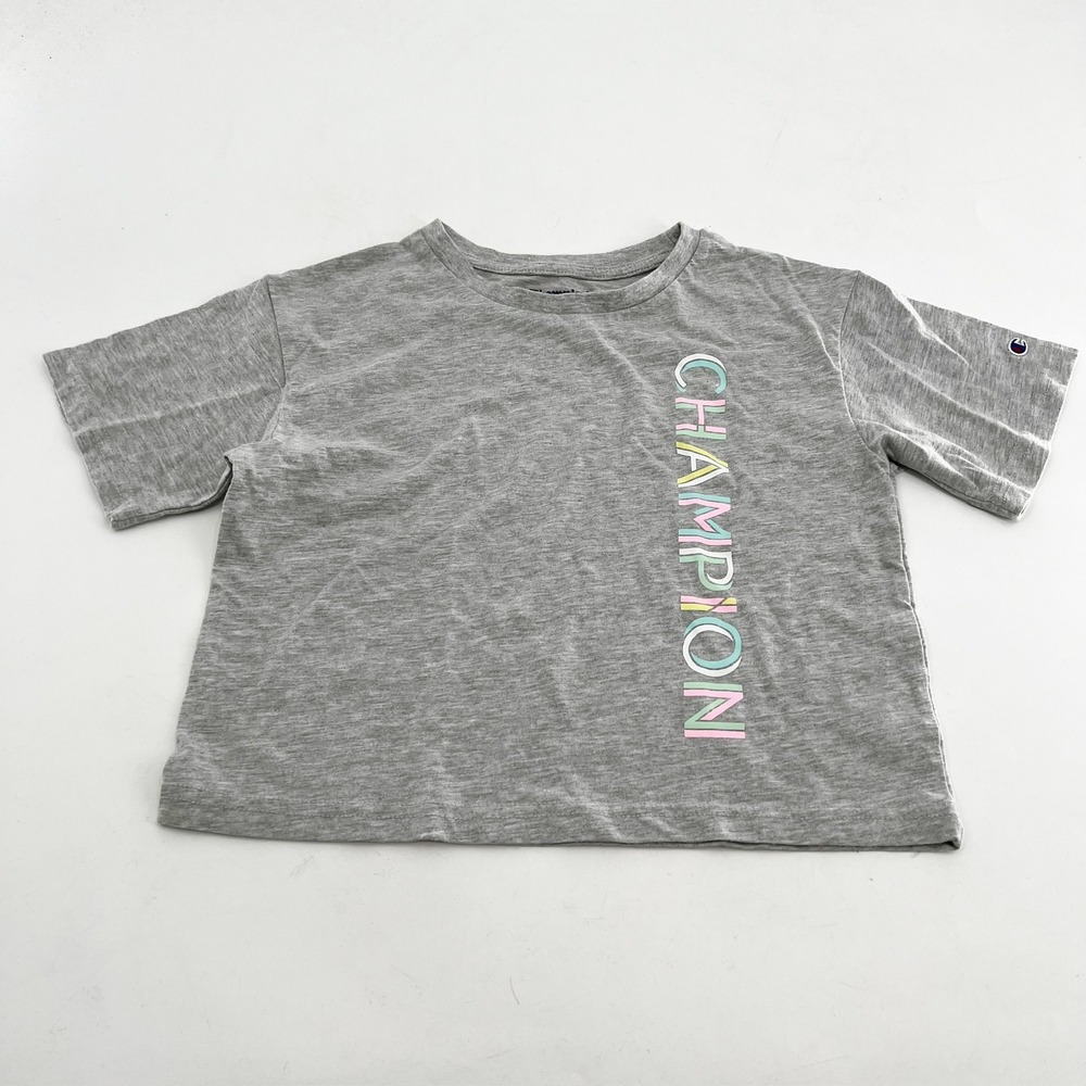 Champion Gray Graphic T-Shirt Women's Authentic Athleticwear Short Sleeve